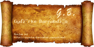Györke Barnabás névjegykártya
