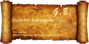 Györke Barnabás névjegykártya