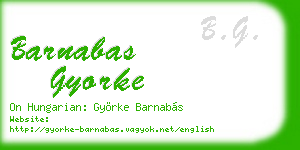 barnabas gyorke business card