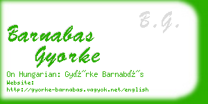 barnabas gyorke business card